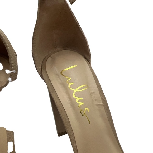 Lulu's Raylen Natural Suede Ankle Strap Block Heels - Picture 4 of 8